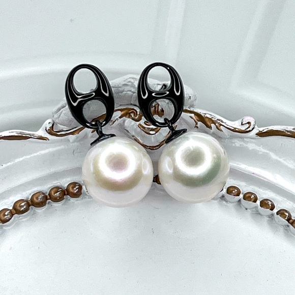 Pearl Jewelry - 🔥 Handmade S925 SS Freshwater Rhodium Plated 12mm+ Round Edison Pearl Earrings